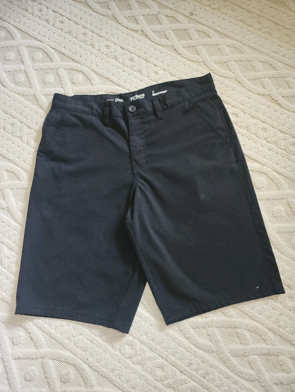32 urban pipeline Black Flat Front Men's Shorts
